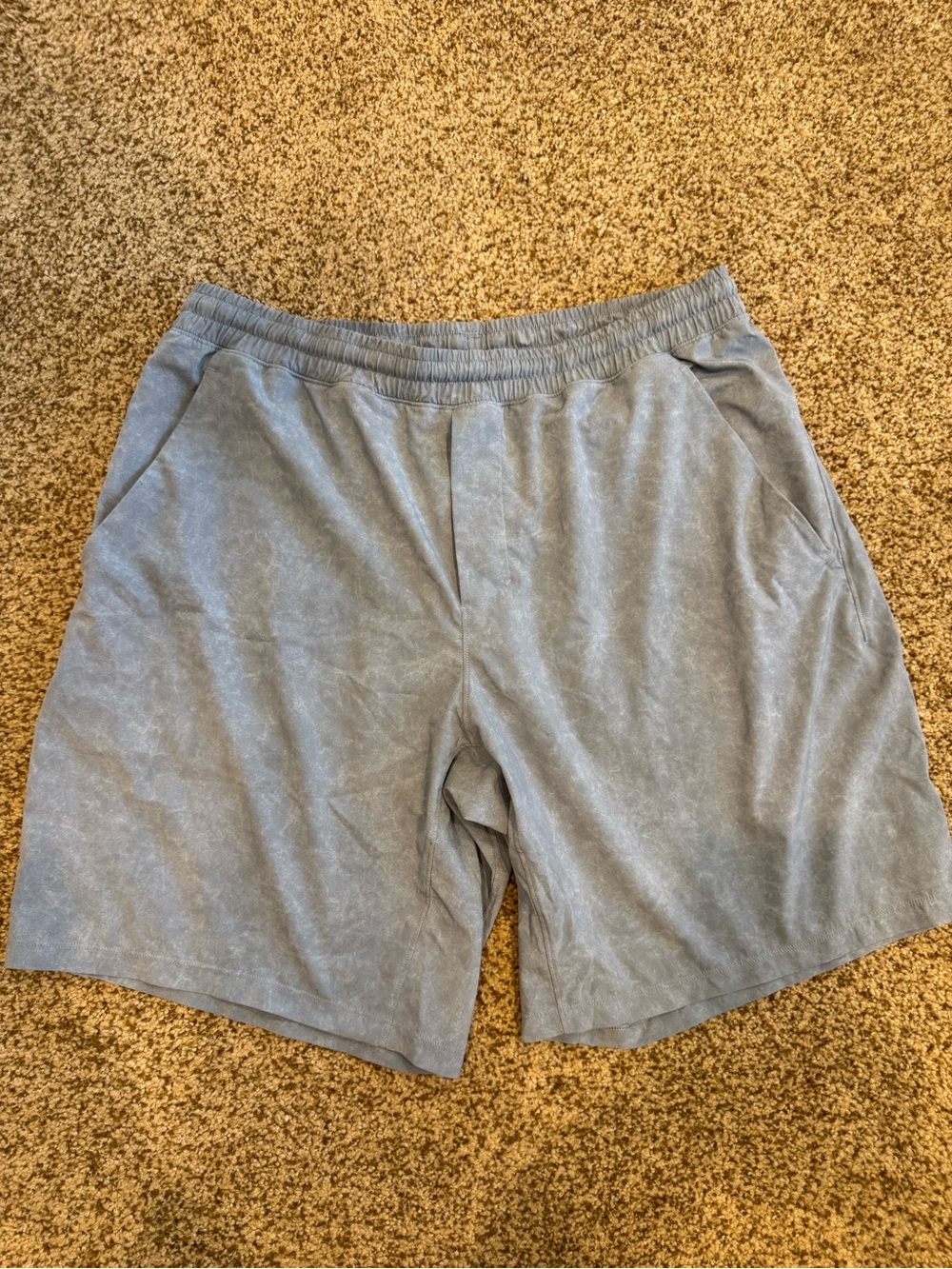 lululemon athletica Men's Washed Light Blue Hybrid Shorts